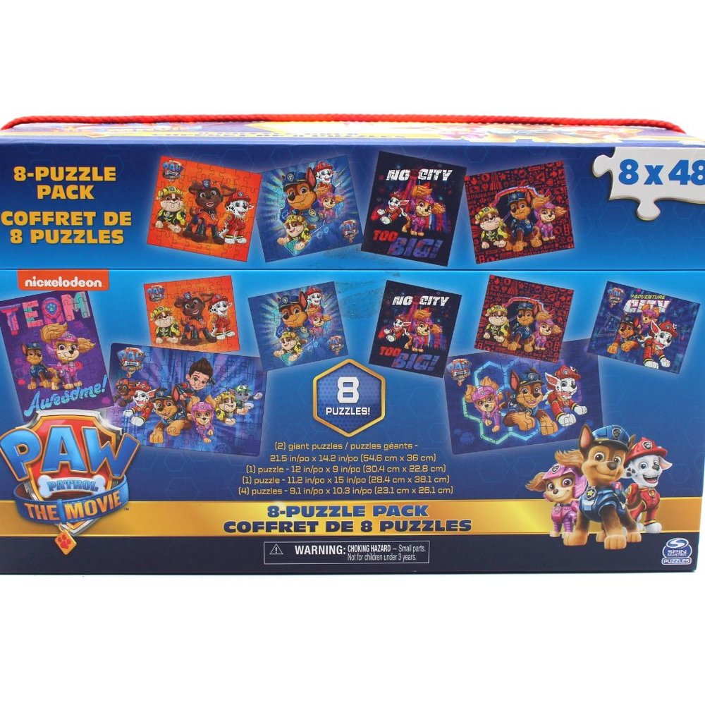 Nickelodeon Paw Patrol The MOVIE, 8 Jigsaw Puzzle Pack Only 2 (#2 & 5) Unsealed